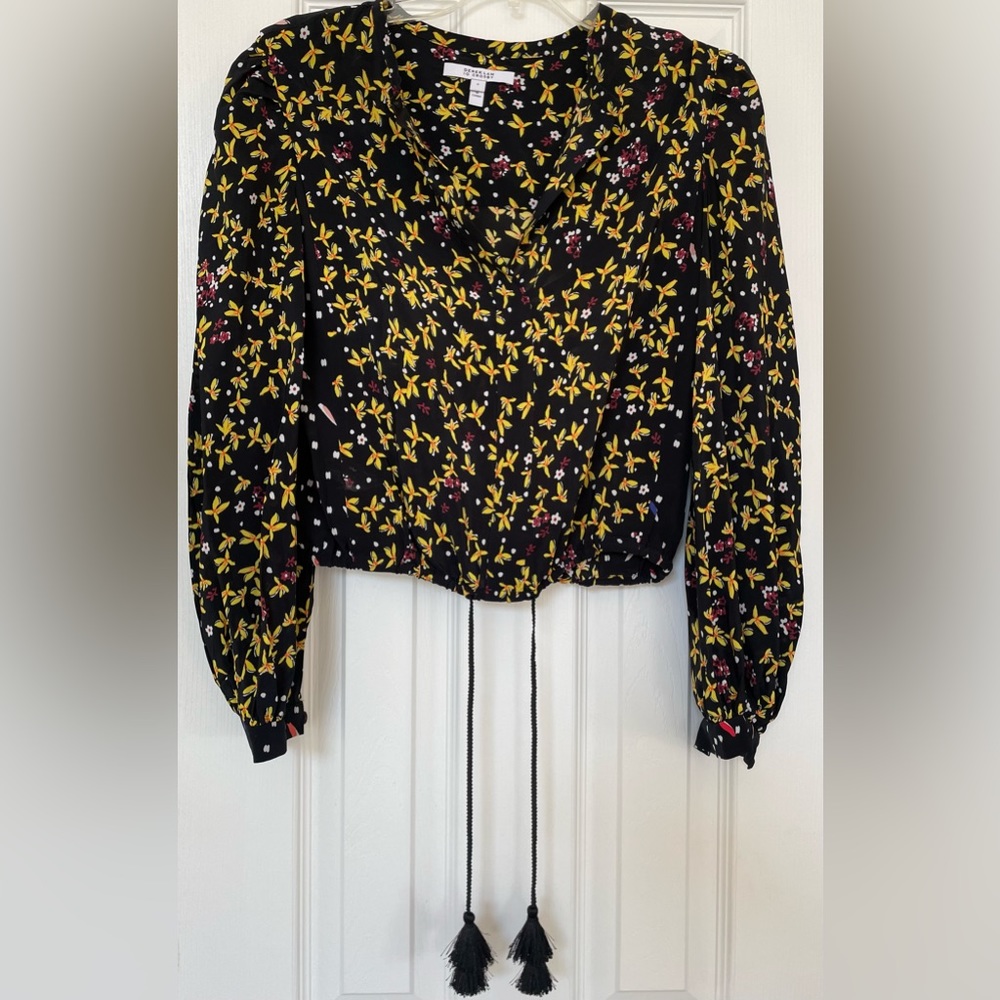 Derek Lam IO Crosby- Gorgeous Yellow and Black floral blouse!